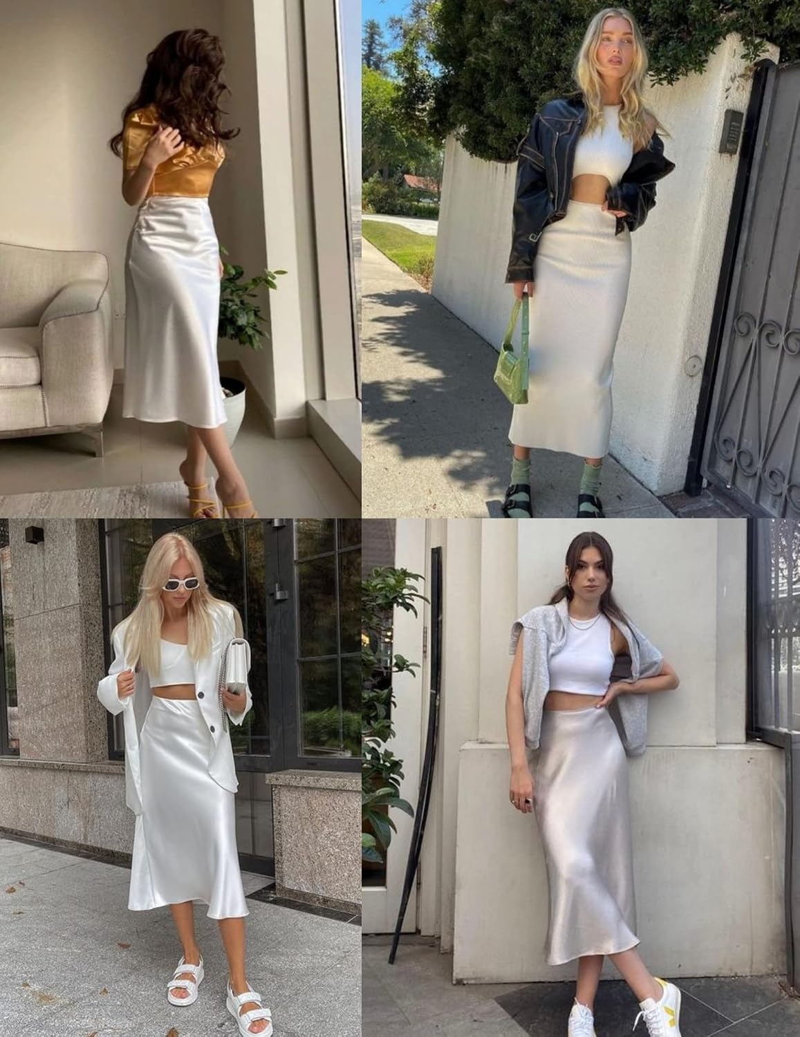 image:imageZeagoo Skirts for Women High Waist Skirt Elegant Midi Skirt SatinPastel Peach
