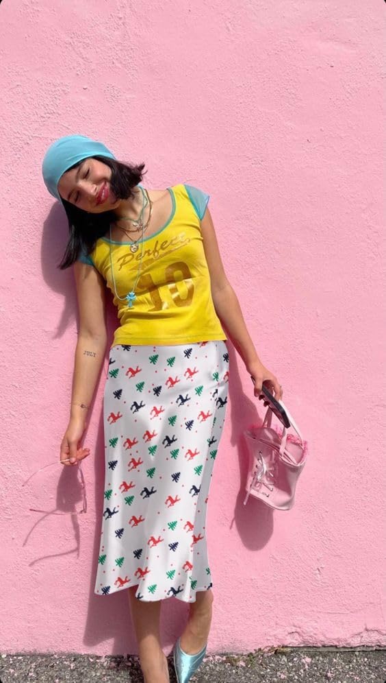 image:imageZeagoo Skirts for Women High Waist Skirt Elegant Midi Skirt SatinPat8