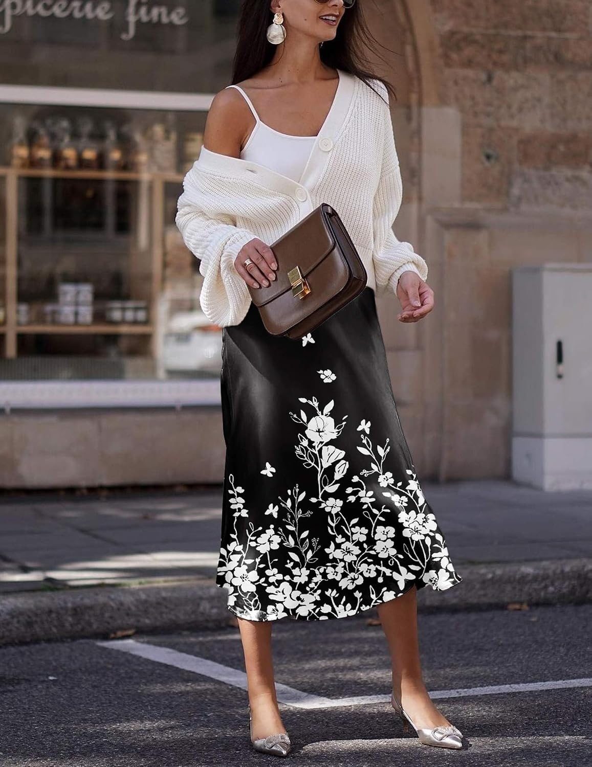 image:imageZeagoo Skirts for Women High Waist Skirt Elegant Midi Skirt SatinSf100