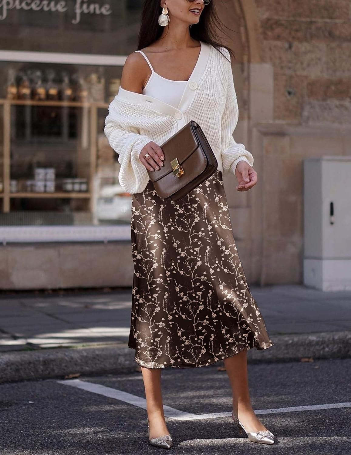 image:imageZeagoo Skirts for Women High Waist Skirt Elegant Midi Skirt SatinXh267