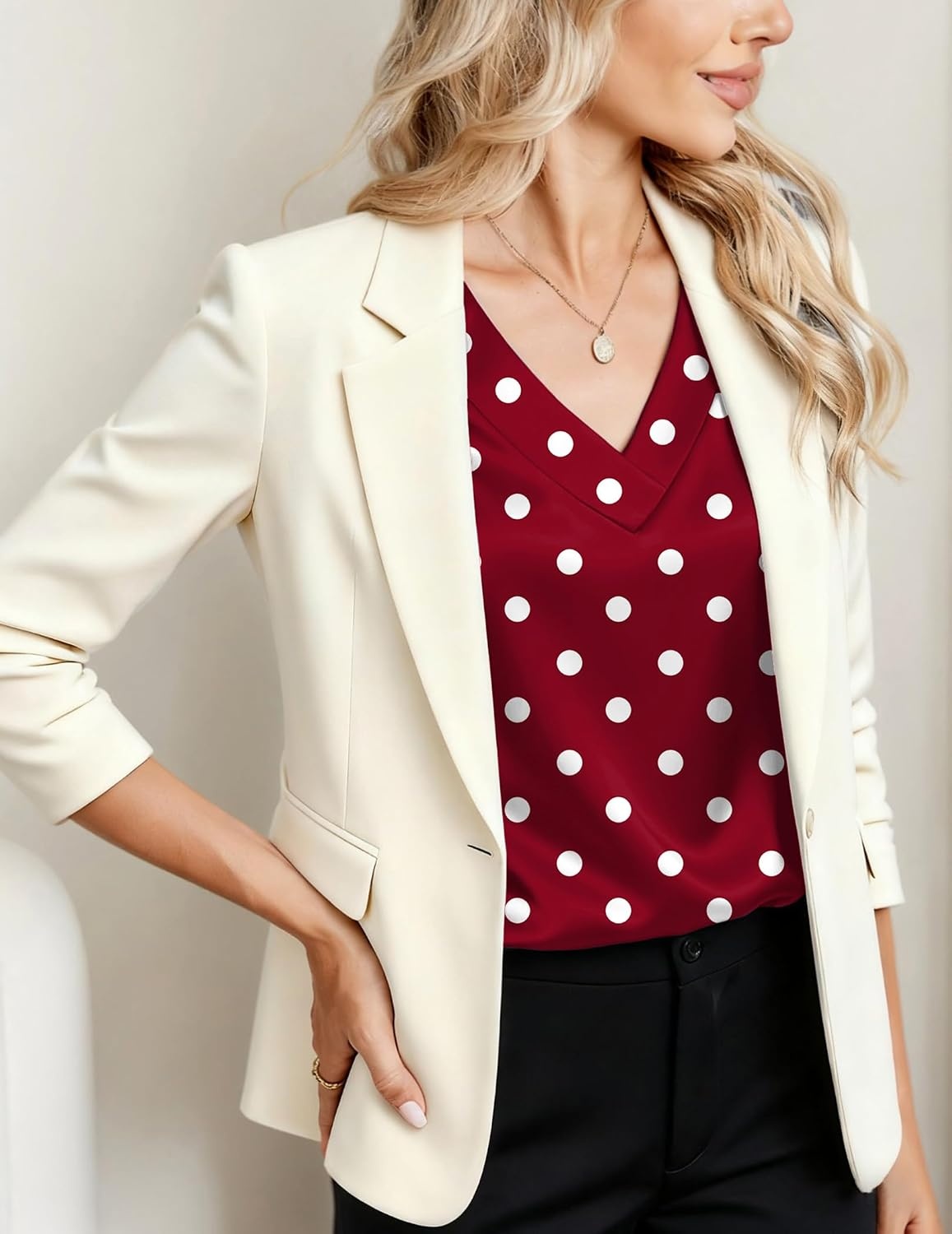 image:imageZeagoo Women Satin V Neck Blouse Cap Short Sleeve Business Casual Top S2XLJh763