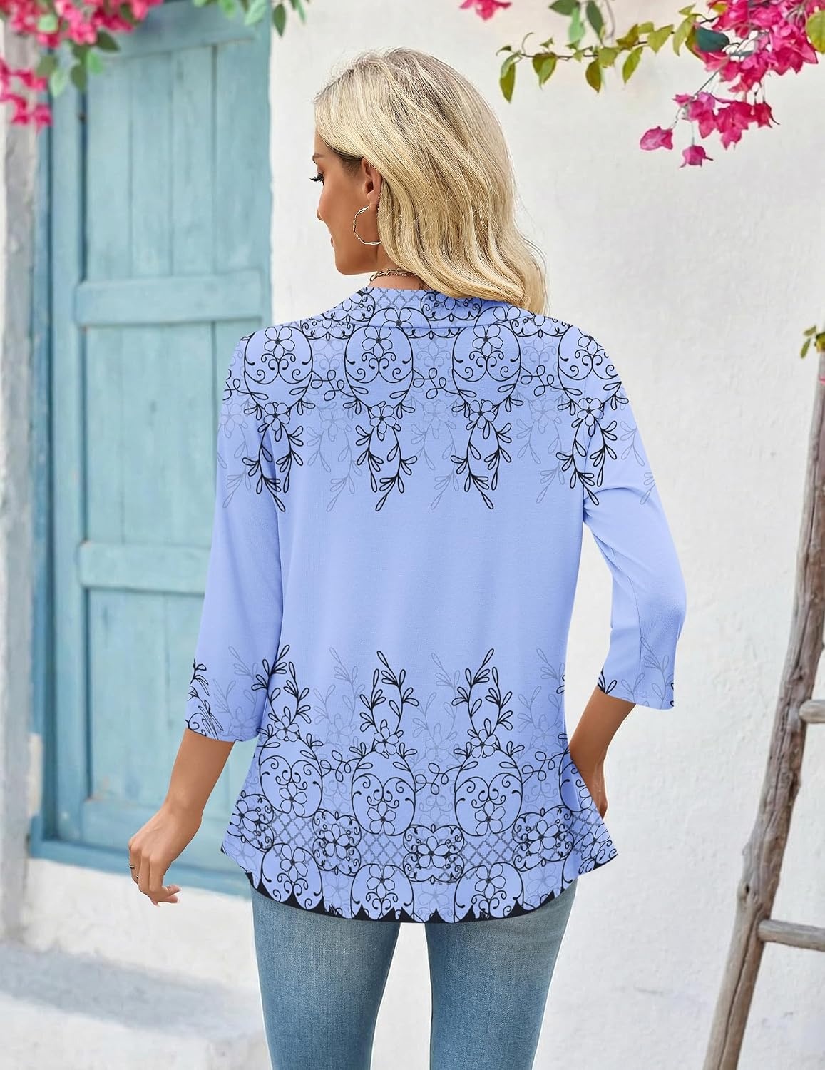 image:imageZeagoo Womens 2026 Summer 34 Sleeve Lightweight Cardigans Ruffles CoverupSf166