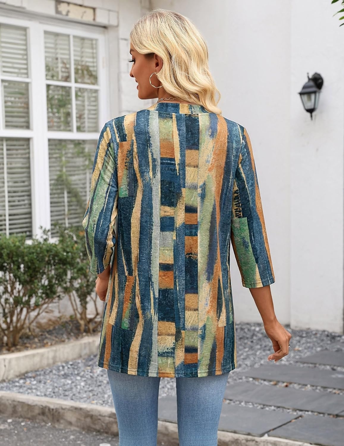 image:imageZeagoo Womens 34 Sleeve Lightweight Cardigan Casual Open Front CardigansCx289