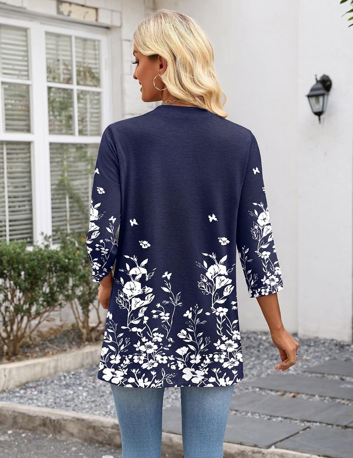 image:imageZeagoo Womens 34 Sleeve Lightweight Cardigan Casual Open Front CardigansSf103