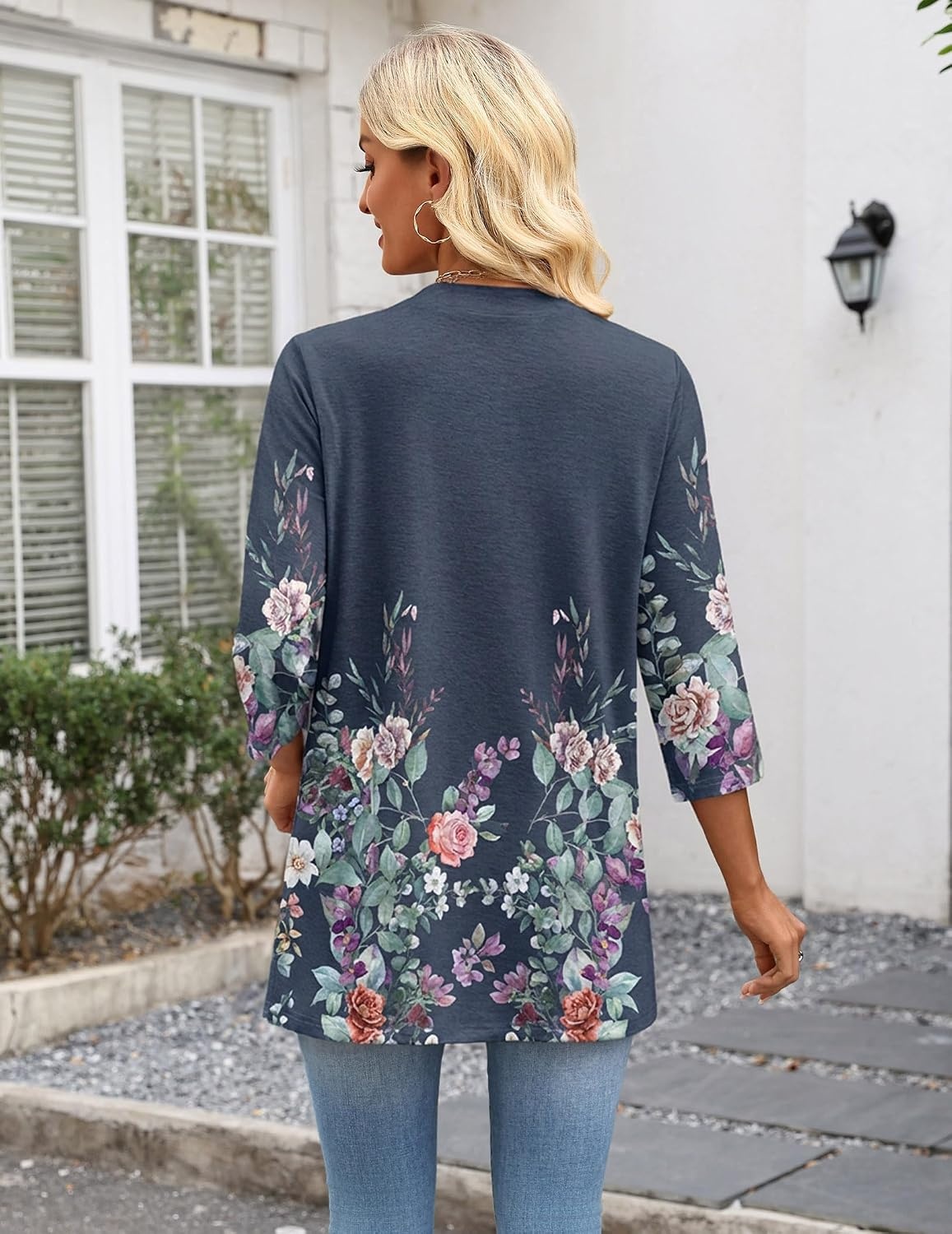 image:imageZeagoo Womens 34 Sleeve Lightweight Cardigan Casual Open Front CardigansWf71