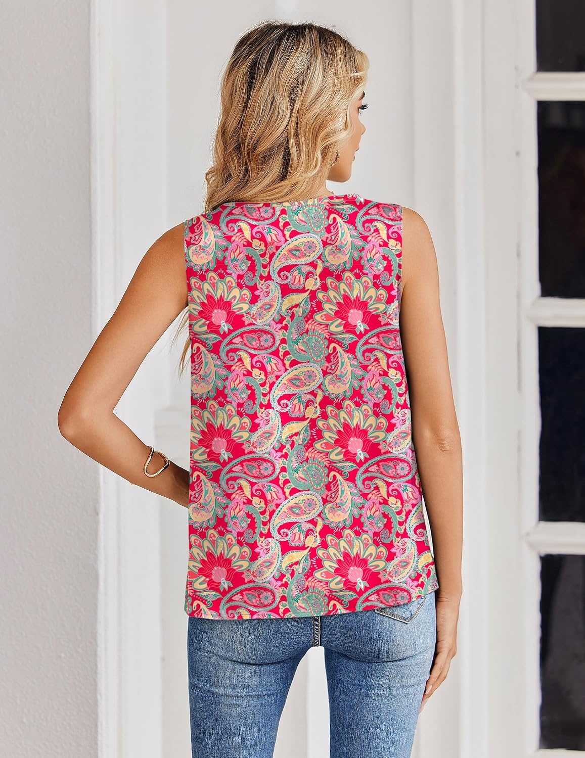 image:imageZeagoo Womens Silk Satin Tank Tops V Neck Camisoles Sleeveless BlousesPmz750