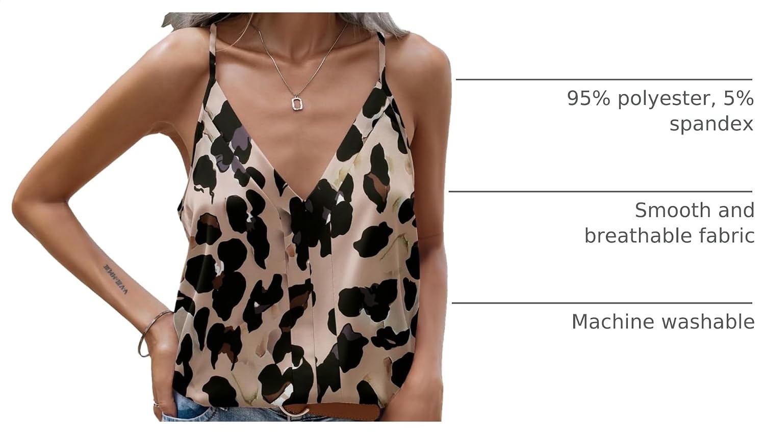 image:imageZeagoo Womens Silk Satin Tank Tops V Neck Sleeveless Blouse Camisole TopAn256