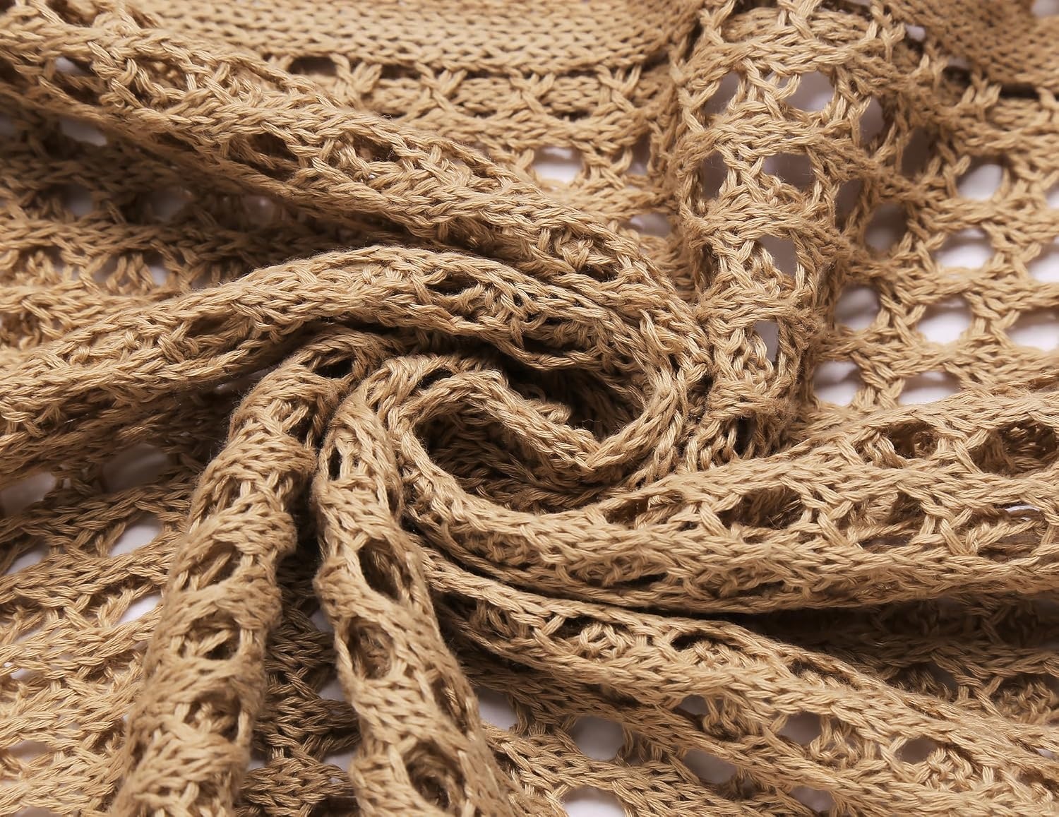 image:imageZeagoo Womens Summer Crochet Cardigan Boho Kimono Oversized Sweater TopsKhaki