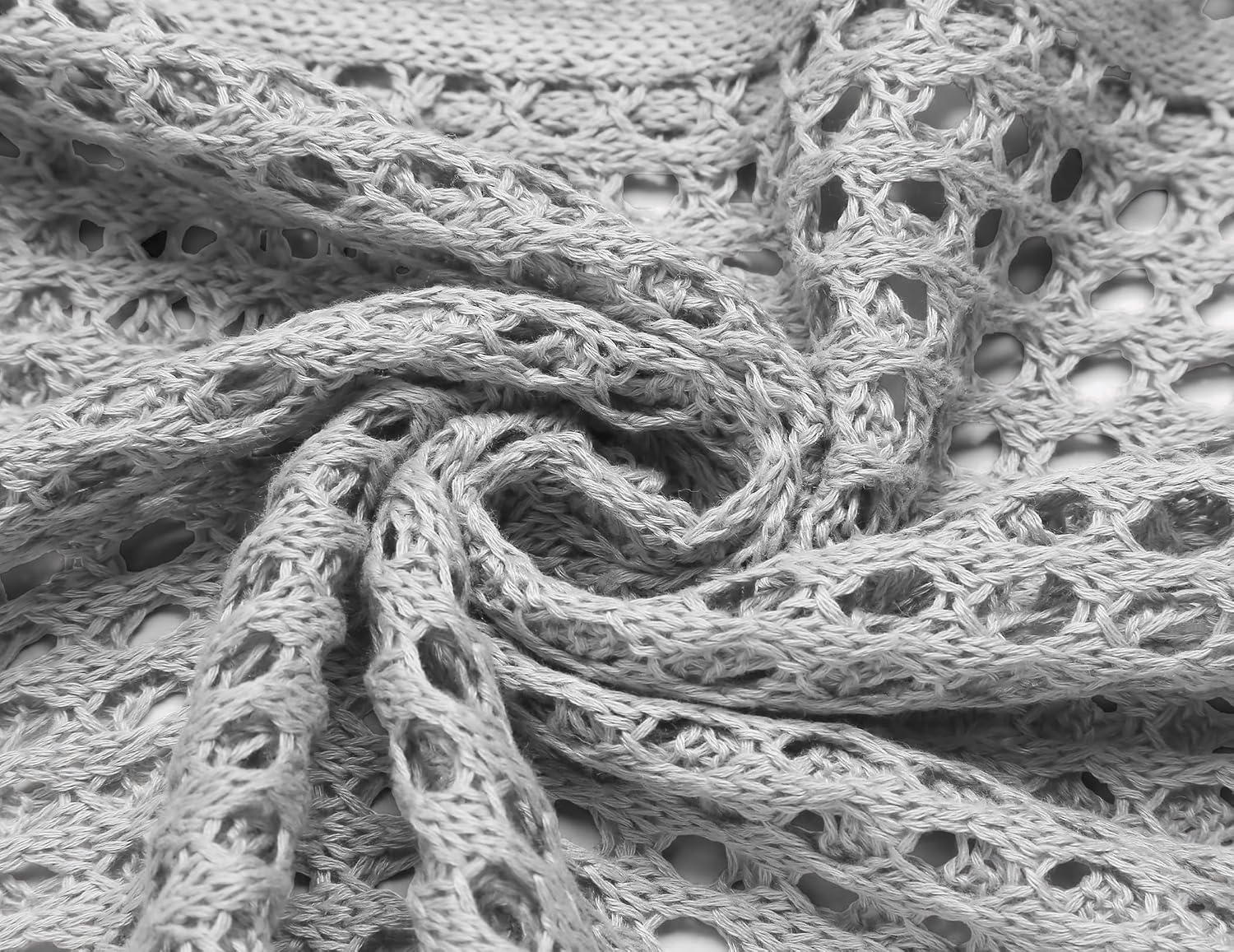 image:imageZeagoo Womens Summer Crochet Cardigan Boho Kimono Oversized Sweater TopsLight Grey