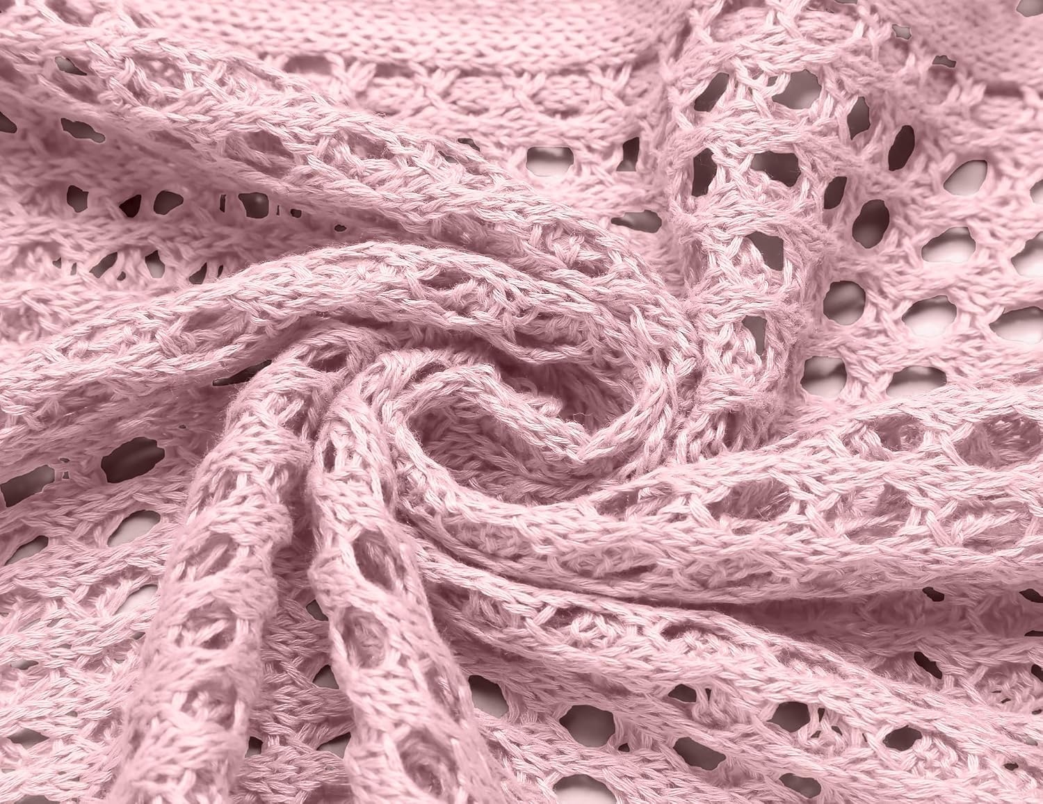 image:imageZeagoo Womens Summer Crochet Cardigan Boho Kimono Oversized Sweater TopsLight Pink