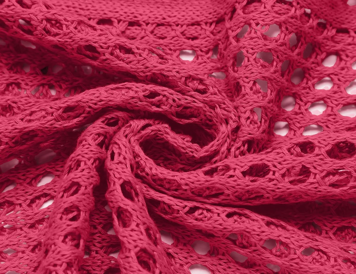 image:imageZeagoo Womens Summer Crochet Cardigan Boho Kimono Oversized Sweater TopsRose Red