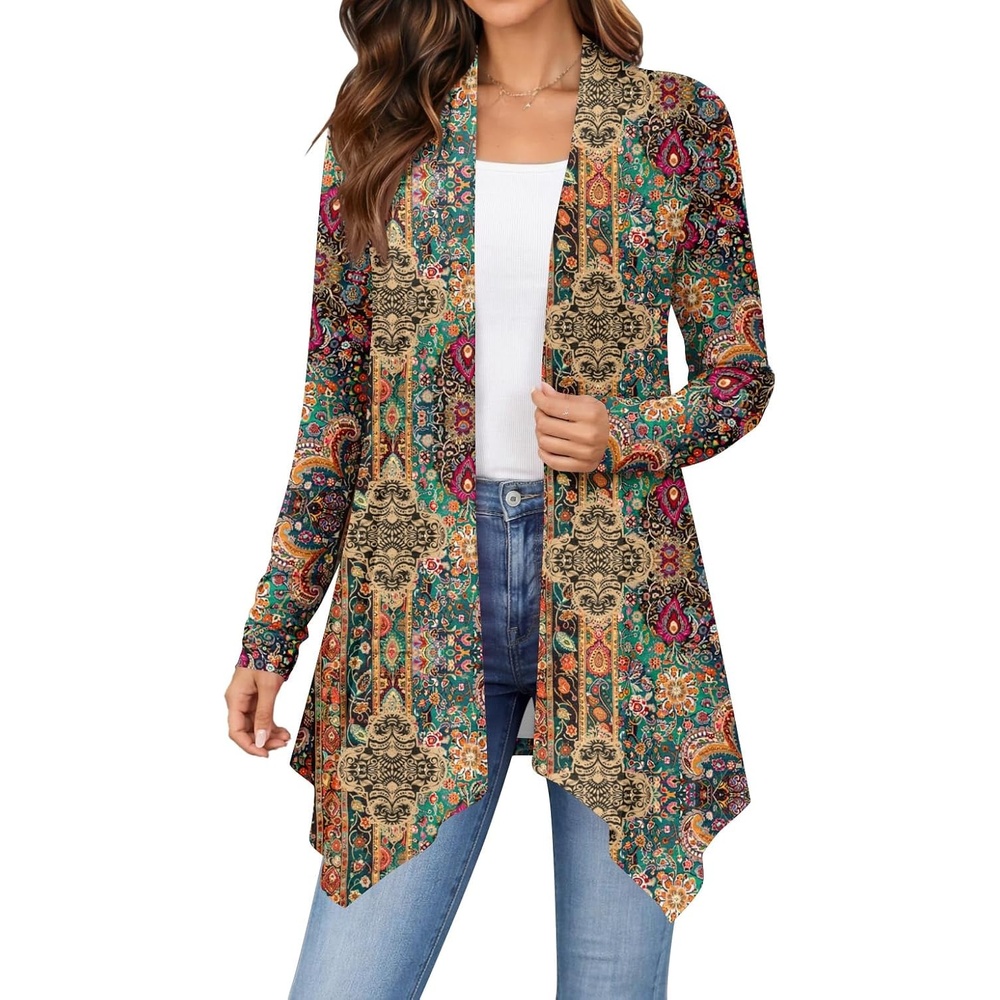 image:imageZeagoo Lightweight Cardigan for Women Long Sleeve Open Front CardigansA Multicolormz721