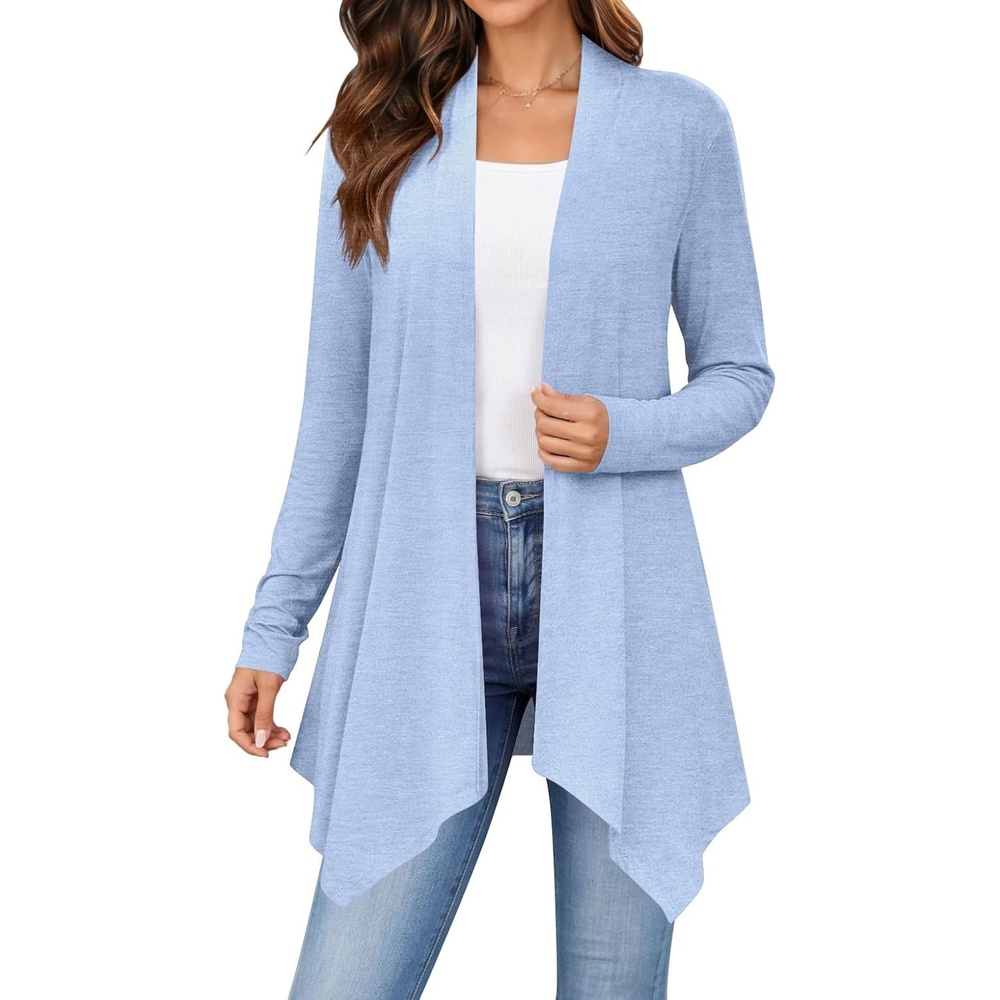 image:imageZeagoo Lightweight Cardigan for Women Long Sleeve Open Front CardigansLight Blue