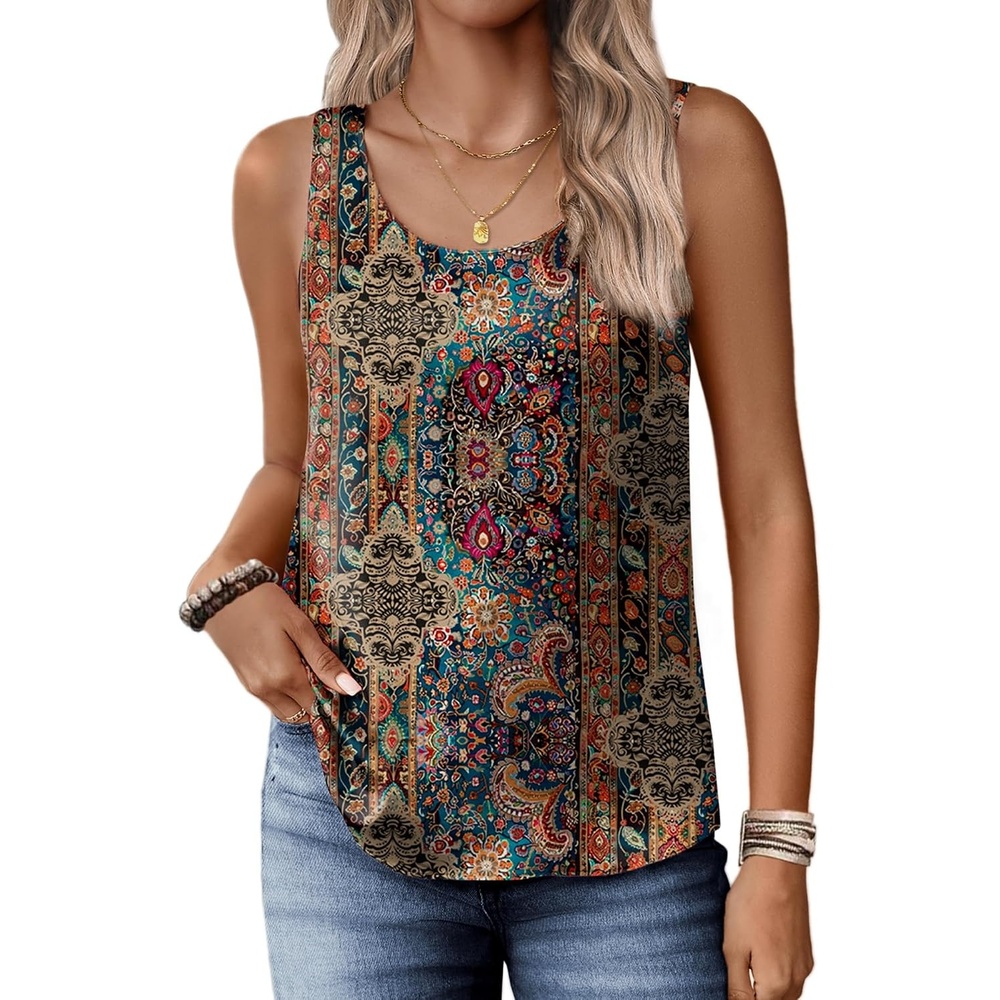 image:imageZeagoo Silk Satin Tank Tops for Women Scoop Neck Sleeveless Camisole TopsMz721