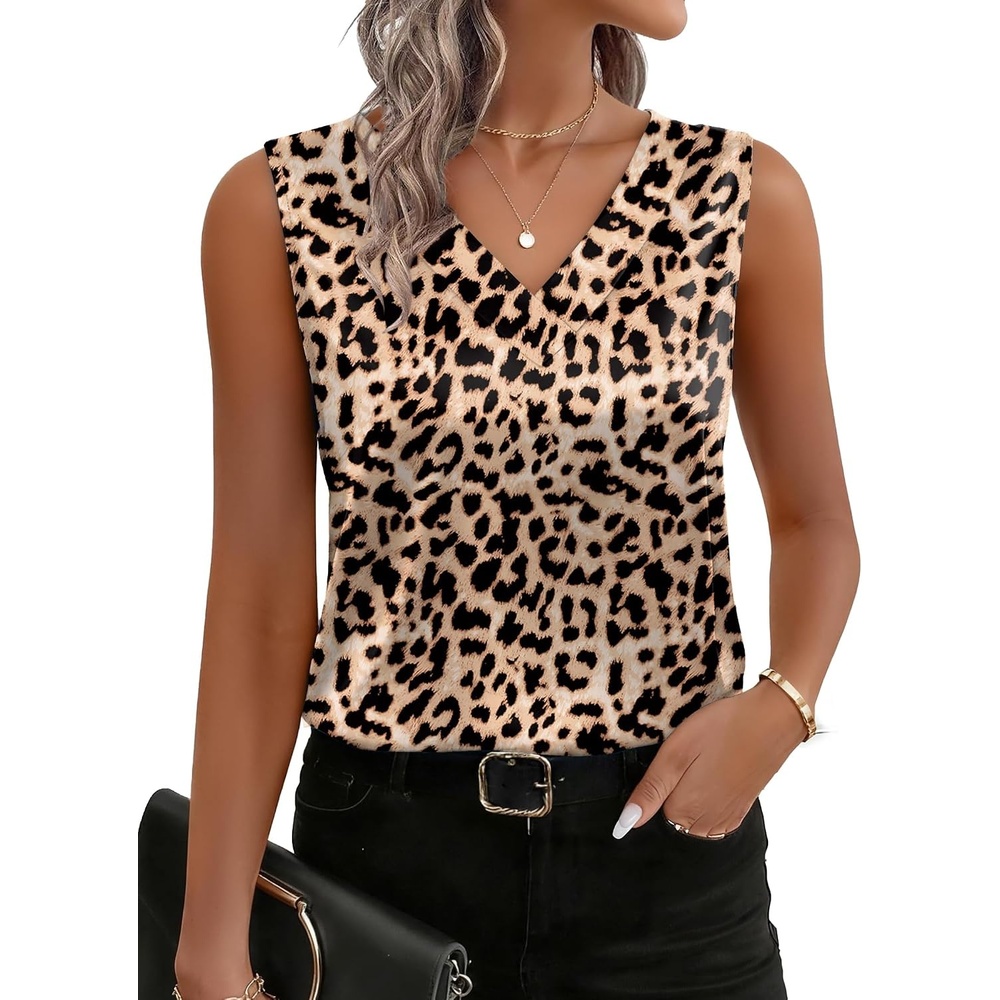 image:imageZeagoo Womens Silk Satin Tank Tops V Neck Camisoles Sleeveless BlousesPan550