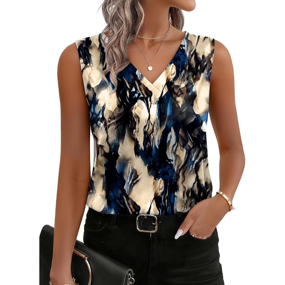 image:imageZeagoo Womens Silk Satin Tank Tops V Neck Camisoles Sleeveless BlousesPzr220