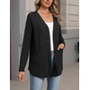 Zeagoo Cardigan Sweaters for Women 2026 Loose Fit Lightweight Fall Outfits(Black)