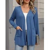 Zeagoo Cardigan Sweaters for Women 2026 Loose Fit Lightweight Fall Outfits(Blue)