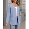 Zeagoo Cardigan Sweaters for Women 2026 Loose Fit Lightweight Fall Outfits(Light Blue)