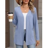 Zeagoo Cardigan Sweaters for Women 2026 Loose Fit Lightweight Fall Outfits(Light Blue)