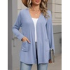 Zeagoo Cardigan Sweaters for Women 2026 Loose Fit Lightweight Fall Outfits(Light Blue)