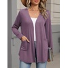 Zeagoo Cardigan Sweaters for Women 2026 Loose Fit Lightweight Fall Outfits(Purple)
