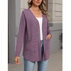 Zeagoo Cardigan Sweaters for Women 2026 Loose Fit Lightweight Fall Outfits(Purple)