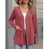 Zeagoo Cardigan Sweaters for Women 2026 Loose Fit Lightweight Fall Outfits(Red)