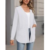 Zeagoo Cardigan Sweaters for Women 2026 Loose Fit Lightweight Fall Outfits(White)