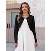 Zeagoo Cropped Cardigan Sweaters for Women Long Sleeve Shrug for Dresses(A-black)