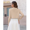 Zeagoo Cropped Cardigan Sweaters for Women Long Sleeve Shrug for Dresses(Apricot)