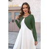 Zeagoo Cropped Cardigan Sweaters for Women Long Sleeve Shrug for Dresses(Army Green)