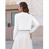 Zeagoo Cropped Cardigan Sweaters for Women Long Sleeve Shrug for Dresses(A-white)