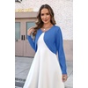 Zeagoo Cropped Cardigan Sweaters for Women Long Sleeve Shrug for Dresses(Blue)