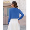 Zeagoo Cropped Cardigan Sweaters for Women Long Sleeve Shrug for Dresses(Blue)
