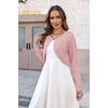 Zeagoo Cropped Cardigan Sweaters for Women Long Sleeve Shrug for Dresses(Dusty Pink)