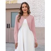 Zeagoo Cropped Cardigan Sweaters for Women Long Sleeve Shrug for Dresses(Dusty Pink)