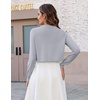 Zeagoo Cropped Cardigan Sweaters for Women Long Sleeve Shrug for Dresses(Grey)
