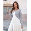 Zeagoo Cropped Cardigan Sweaters for Women Long Sleeve Shrug for Dresses(Grey)