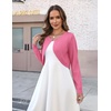 Zeagoo Cropped Cardigan Sweaters for Women Long Sleeve Shrug for Dresses(Hot Pink)