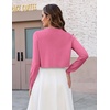 Zeagoo Cropped Cardigan Sweaters for Women Long Sleeve Shrug for Dresses(Hot Pink)