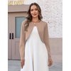 Zeagoo Cropped Cardigan Sweaters for Women Long Sleeve Shrug for Dresses(Khaki)