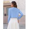 Zeagoo Cropped Cardigan Sweaters for Women Long Sleeve Shrug for Dresses(Light Blue)