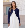 Zeagoo Cropped Cardigan Sweaters for Women Long Sleeve Shrug for Dresses(Navy Blue)