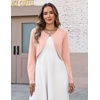 Zeagoo Cropped Cardigan Sweaters for Women Long Sleeve Shrug for Dresses(Peach)