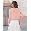 Zeagoo Cropped Cardigan Sweaters for Women Long Sleeve Shrug for Dresses(Peach)