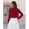 Zeagoo Cropped Cardigan Sweaters for Women Long Sleeve Shrug for Dresses(Red)