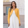 Zeagoo Cropped Cardigan Sweaters for Women Long Sleeve Shrug for Dresses(Yellow)