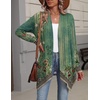 Zeagoo Lightweight Cardigan for Women Long Sleeve Open Front Cardigans(Flower Green-mz839)