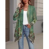 Zeagoo Lightweight Cardigan for Women Long Sleeve Open Front Cardigans(Flower Green-mz839)